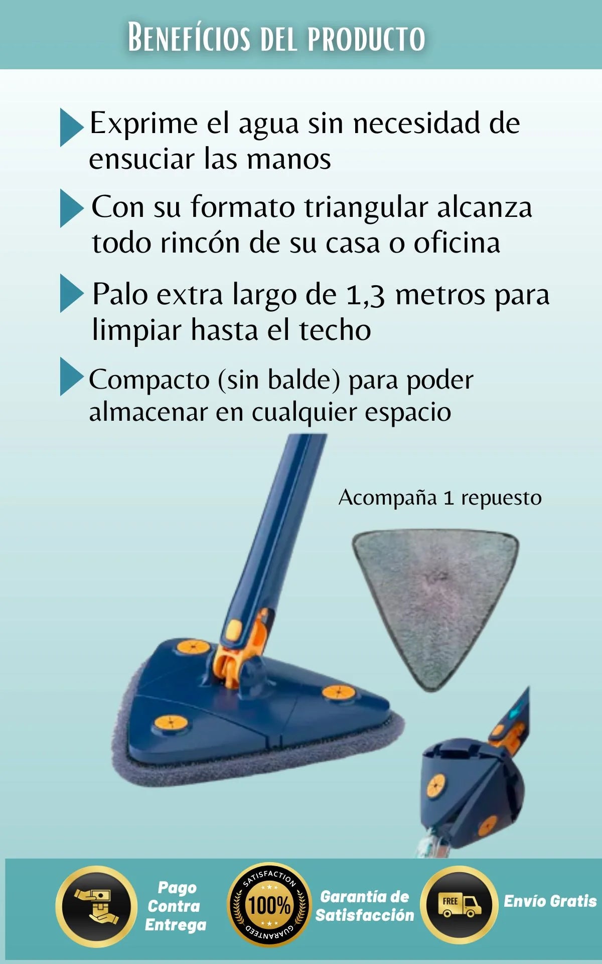 RotoMop 360 - Limpia cada rincón sin agacharte